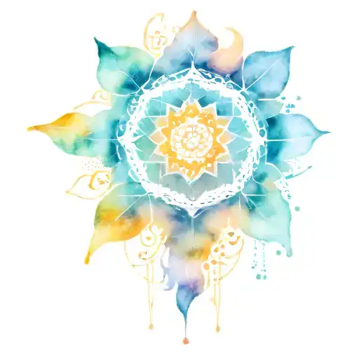 An Intricate Mandala Design Incorporating Elements Of Nature And Spirituality