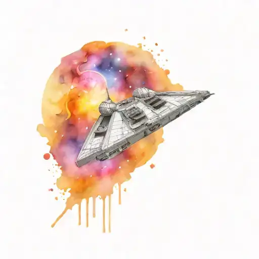 Millenium Falcon In Space Surrounded By Planets Orbiting