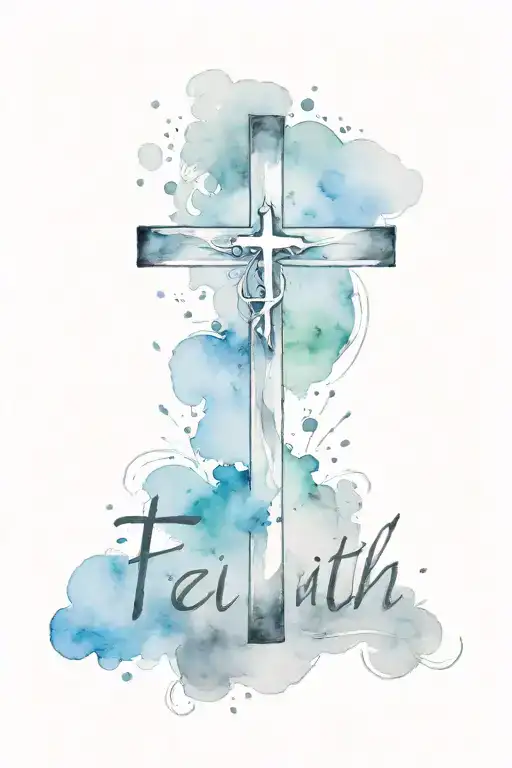 Cross Made With Word Faith In It Black And White