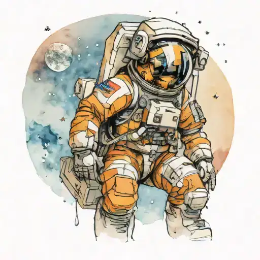 Astronaut Staring At Moon