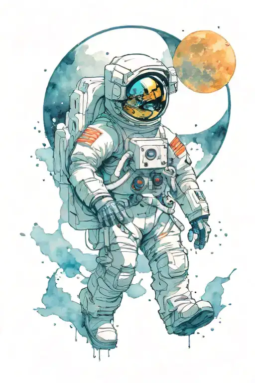 Astronaut With Moon