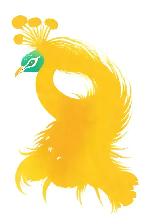 Peacock With Tail Feathers Behind It