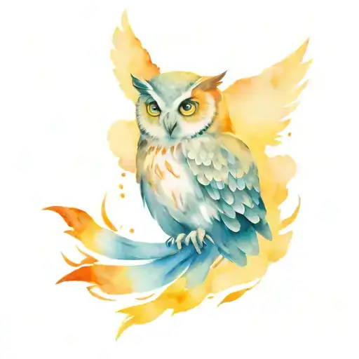 Flying Owl Holding Banner Underneath