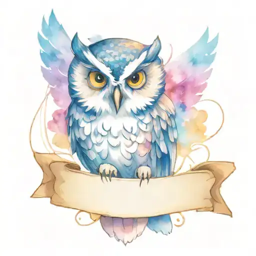 Owl Holding Banner Underneath