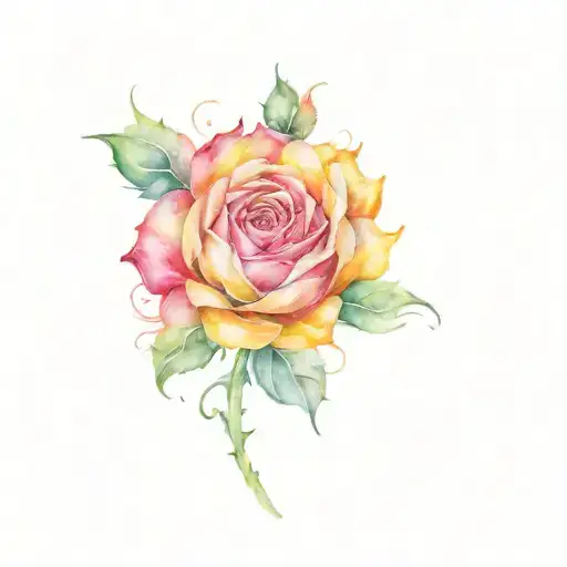 Rose And Sunflower Intertwined