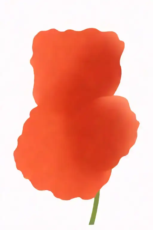 Poppy Flower With Glyph Symbol