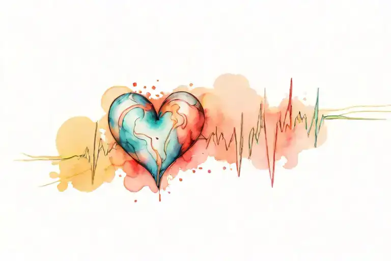 Heart And Heart Beat Line