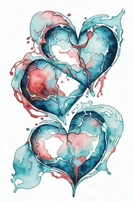 Broken Heart Liquing Red Blood Remaining Ice Behind