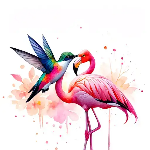 Hummingbird And Flamingo