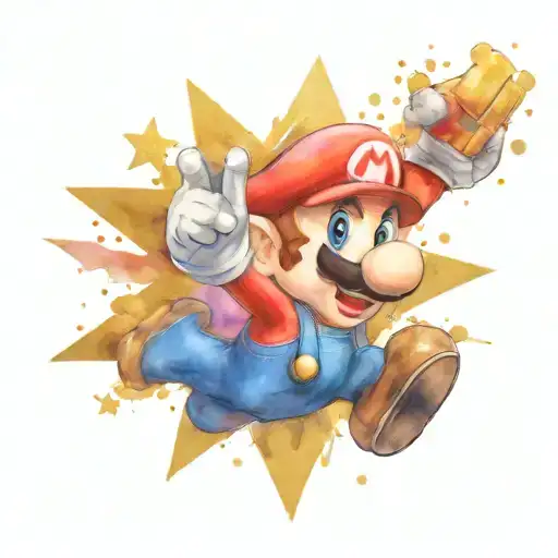 Super Mario Winning A Gold Star