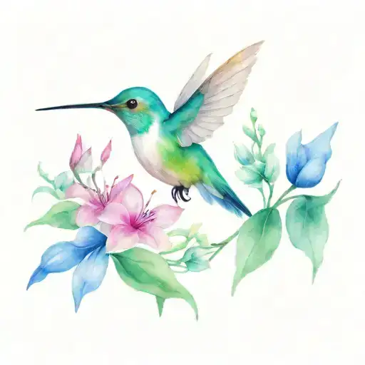 Hummingbird Surrounded By Flowers