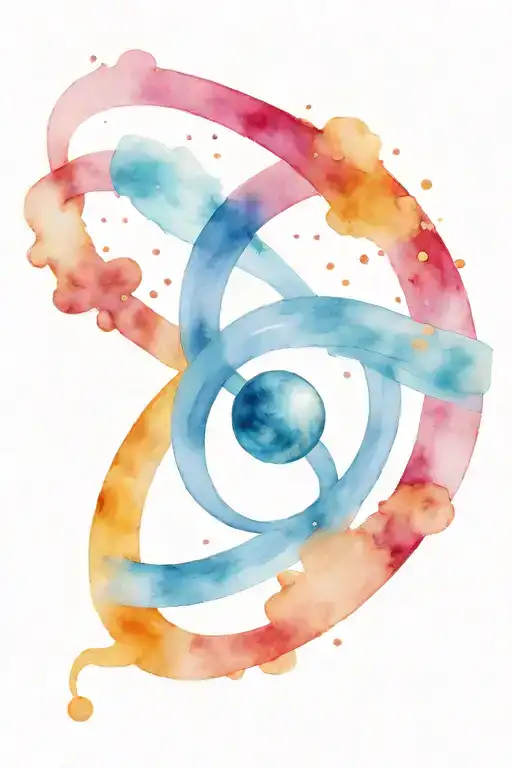 Saturn With One Ring With The Ring Going Into A Small Infinity Sign In The Middle