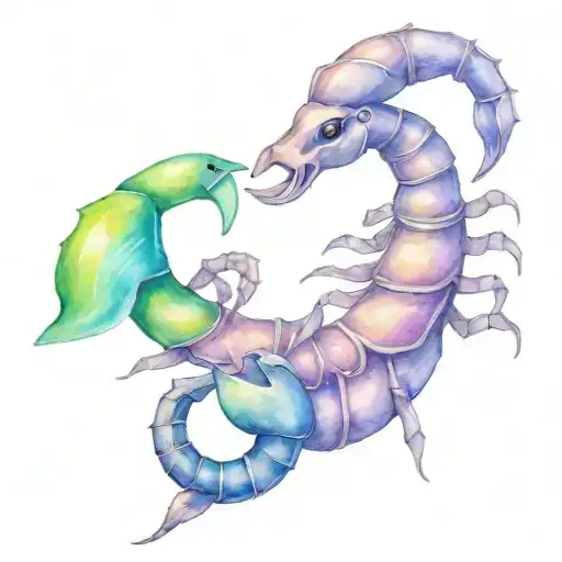 Cute Scorpion With Maltese Knight And The Names Rebecca & Sarah