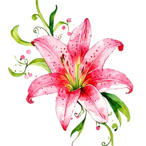 Pink Lily Flower Vine Spin