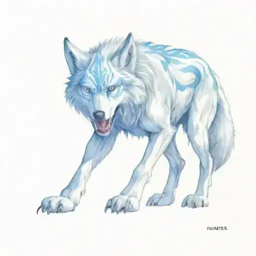 Fenrir Viking Norse Wolf Biting Baldr