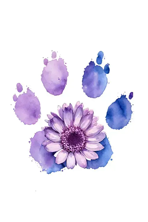 Carnation Violet Aster Chrysanthemum Paw Print