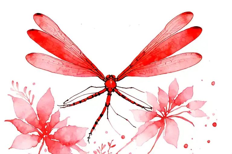 Red Dragonfly Surrounded