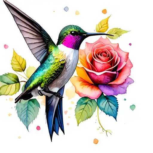 Roses Hummingbird Feeding