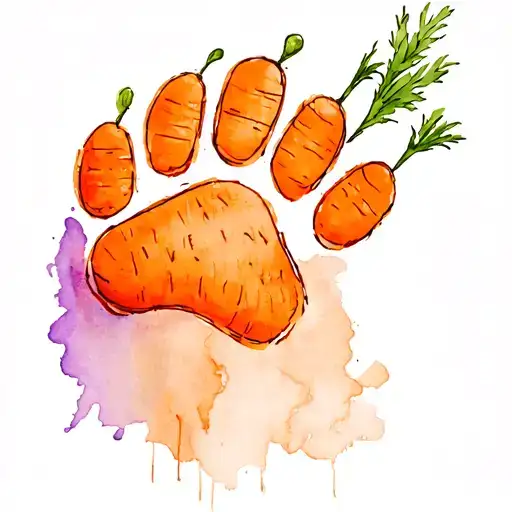 Dog Paw With A Carrot