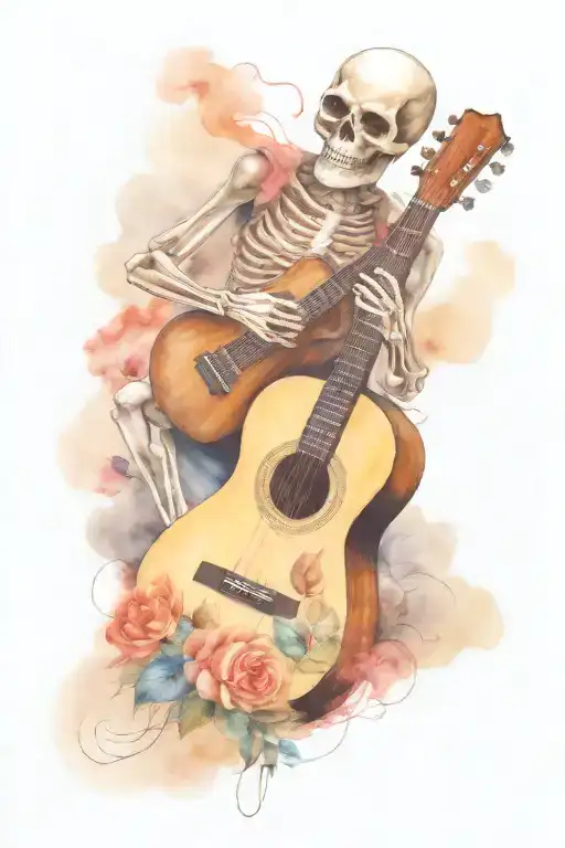 Skeleton Playing Guitar