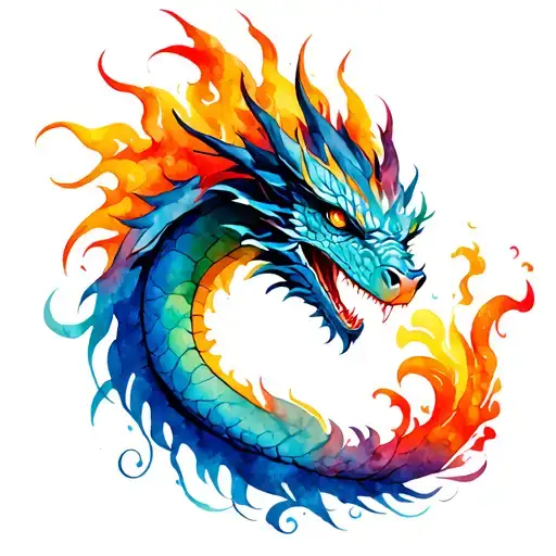 Transition Girl To Dragon Breathing Fire