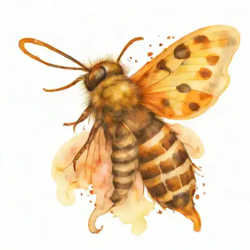 Back Of Thigh Tattoo Of A Death's Head Moth