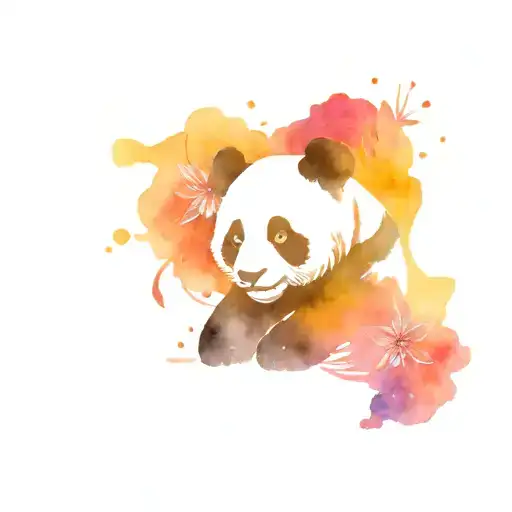 Panda With Sagittarius Zodiac Pattern