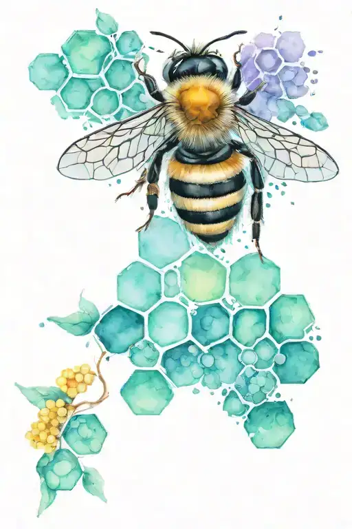 Bee With Honeycomb