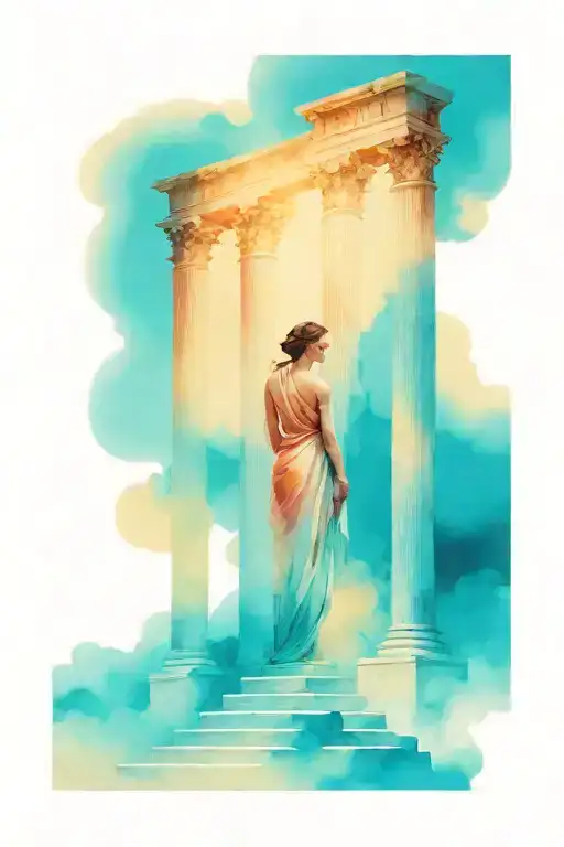 Roman Pillars With People Posing