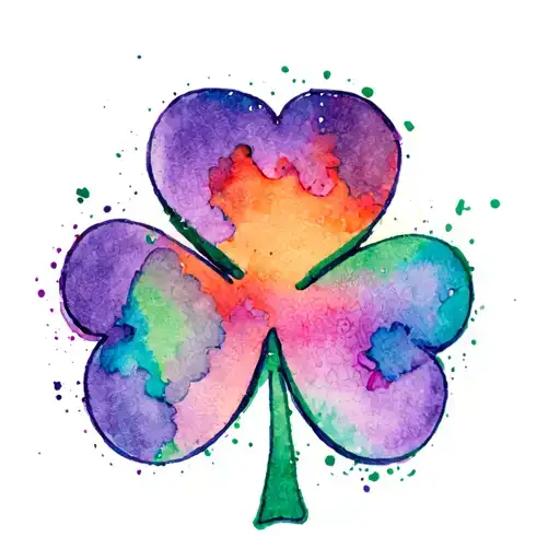 Postage Stamp Tattoo That Embodies Shamrock With Irish Colours