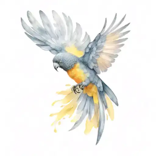 Yellow-tailed Black Cockatoo Flying