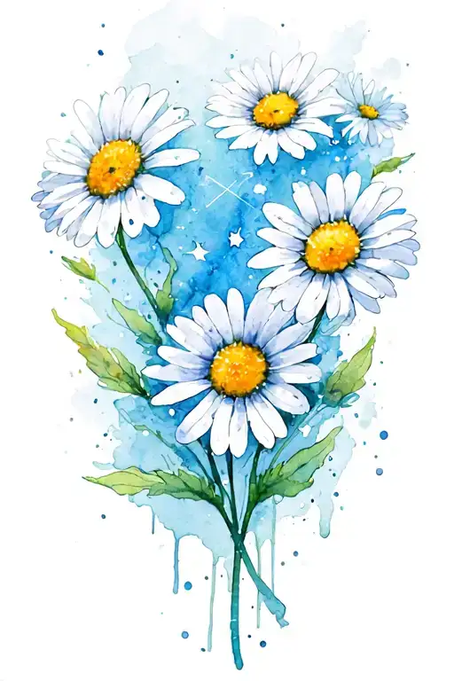 Cancer Constellation Made Of Daisies Floating