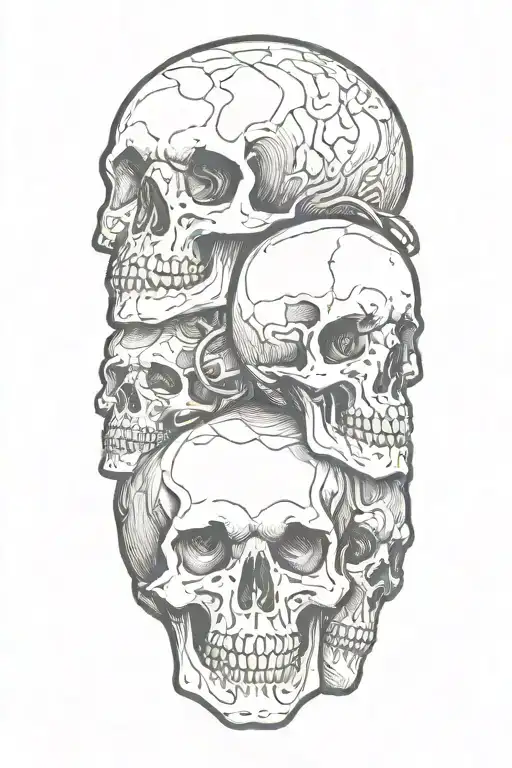 Blackout With White Skulls