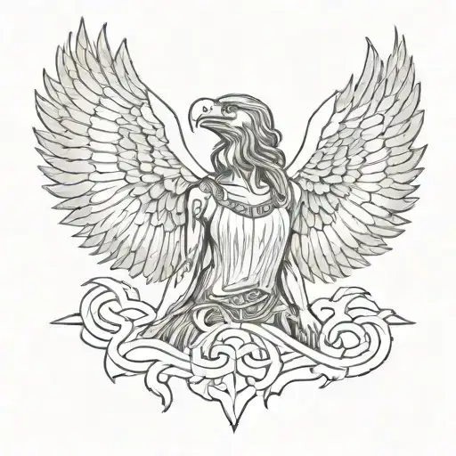Woman And Eagle