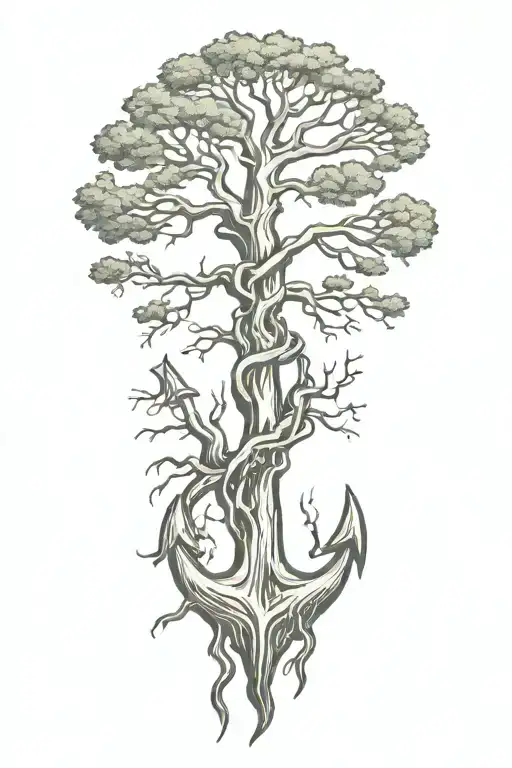 Cypress Tree With Roots Shaped Like An Anchor