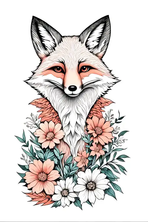 Fox Girl In Flowers