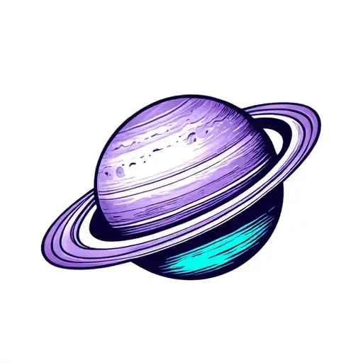 Saturn Planet What Is Acutela Style In Violet And Turquoise Colors