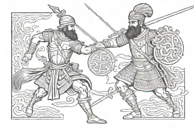 Persian Warrior Battling