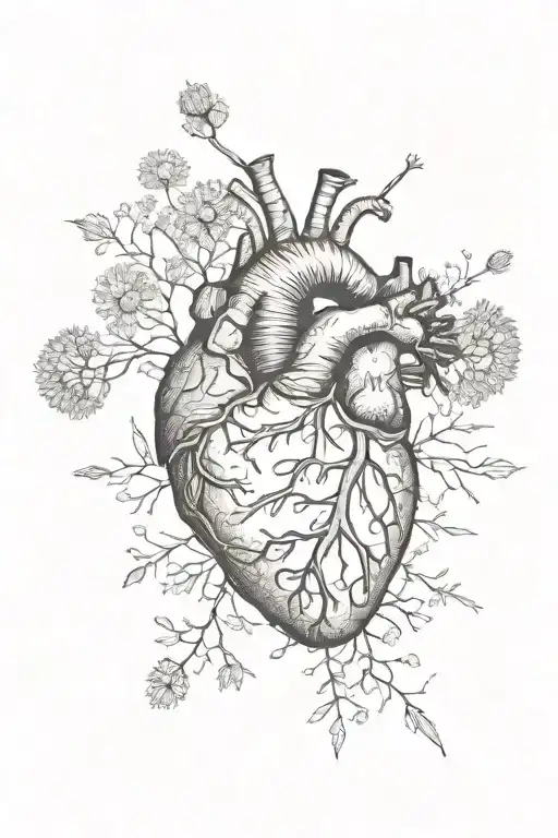 Anatomical Heart And Dandelion