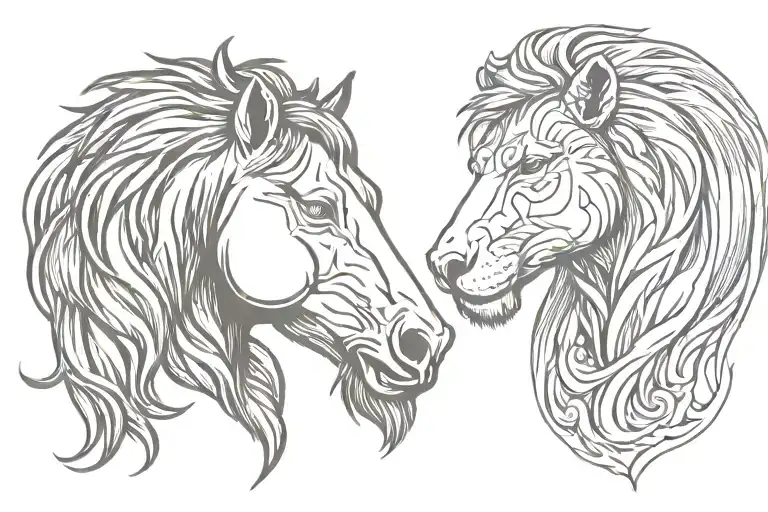 Horse Head With Lion Face