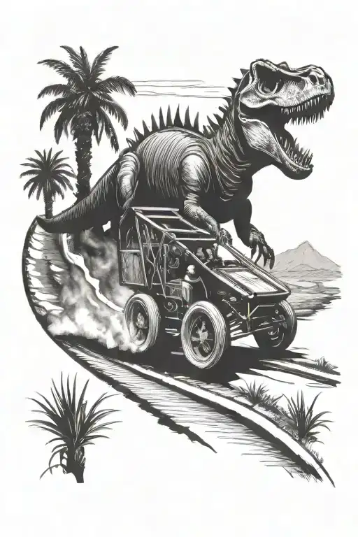 Sprint Car Dino Riding Sprint Race Car Transformed