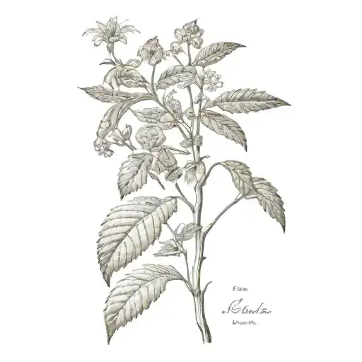 Botanical Sketch From Really Old Book About Plants