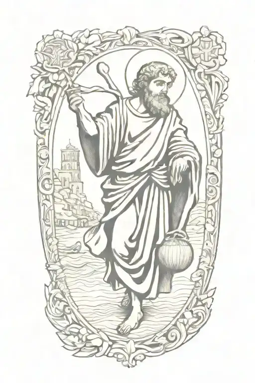St Christopher Holding A Chidl