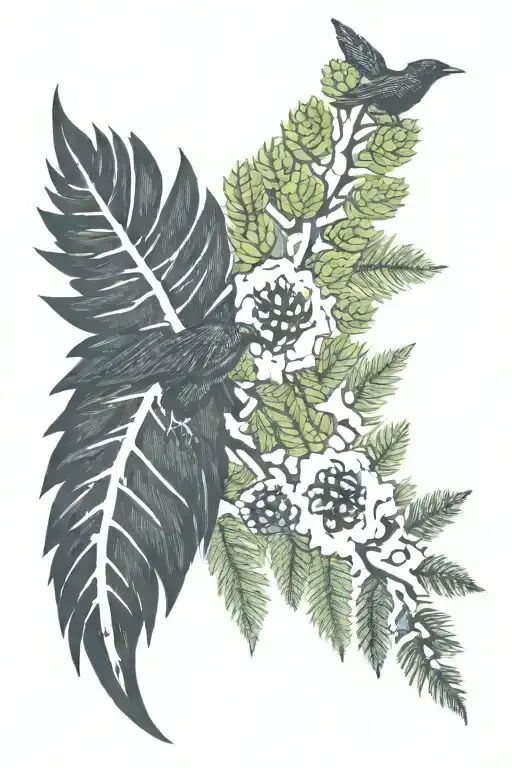 To Cover A Fir Tree Tattoo I Want A Pine Cone With Branches And A Raven