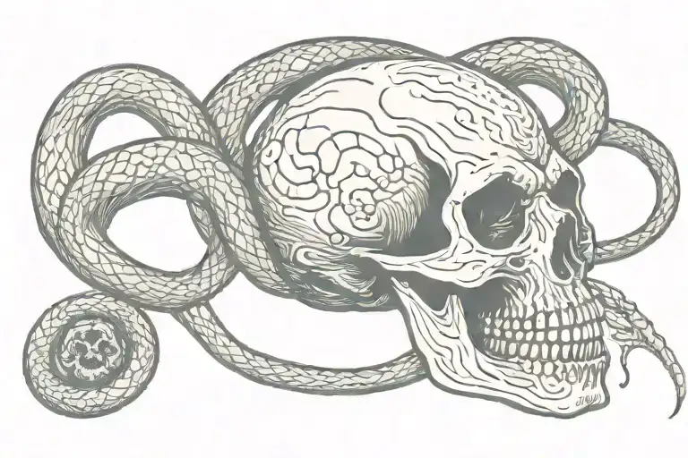 Skull And Snake Slithering