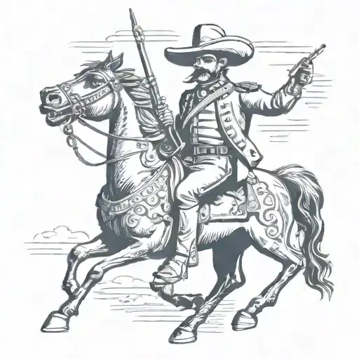 Mexican Revolutionary Soldier On Horse