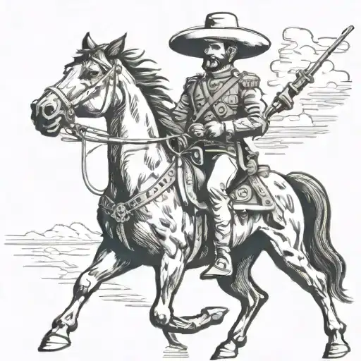 Mexican Revolutionary Soldier On Horse