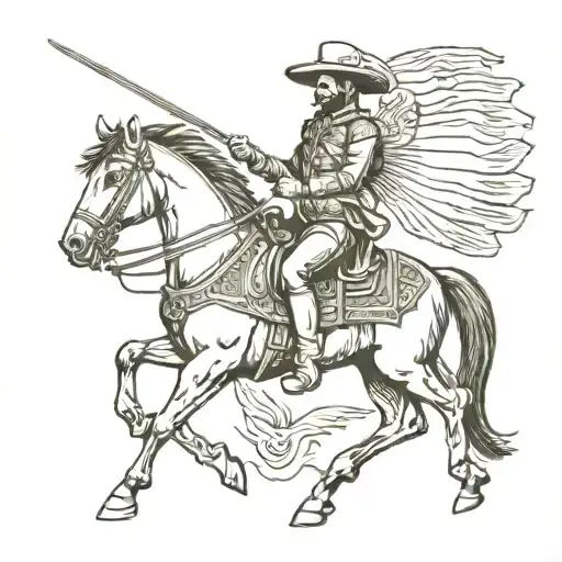 Mexican Revolutionary Soldier On Horse