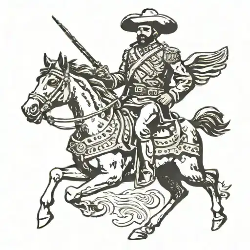 Mexican Revolutionary Soldier On Horse