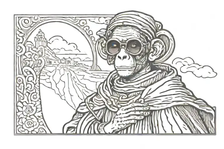 Saint Lucy Blind Monkey Wearing Sunglasses